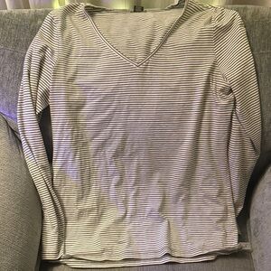 Ann Taylor Factory Striped Long Sleeve Top